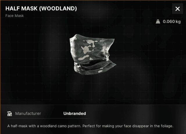 Half Mask (Woodland)