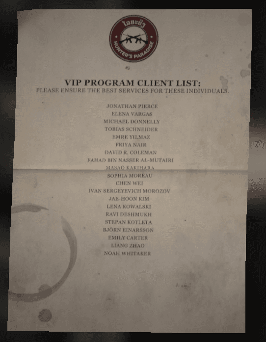 VIP Client List